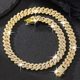 European and American diamond alloy men's trendy men's necklace hiphop Cuban chain exaggerated gold chain necklace manufacturers wholesale