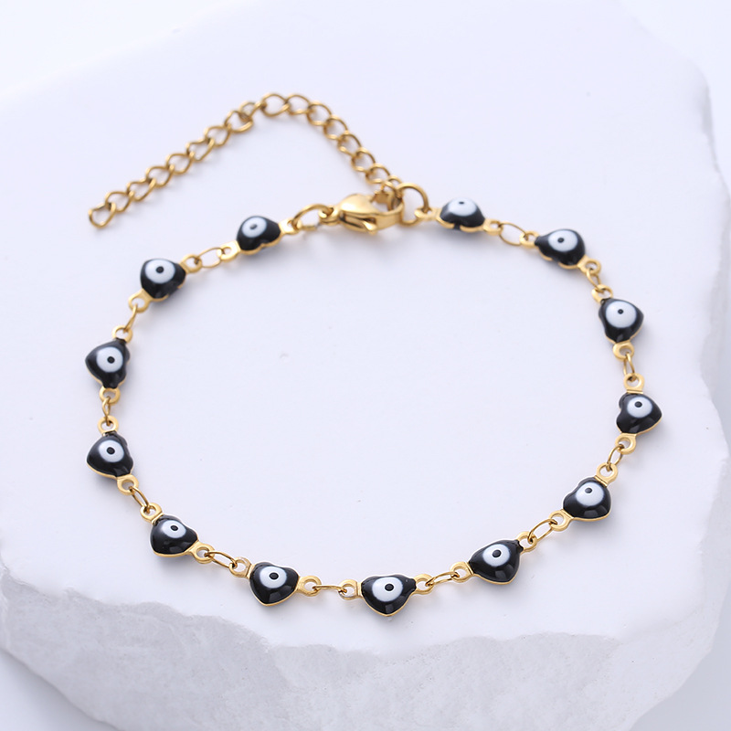Street Occasion 304 Stainless Steel Material Devil'S Eye Pattern PVD Coated 18K Gold Plated Devil'S Eye 304 Stainless Steel Fashion Waterproof Non Tarnish 304 Stainless Steel Bracelets
