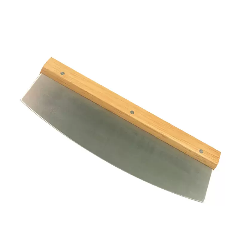 烘焙用品 半月披萨轮不锈钢木柄摇刀摇摆切刀厨房食品料理肠粉切