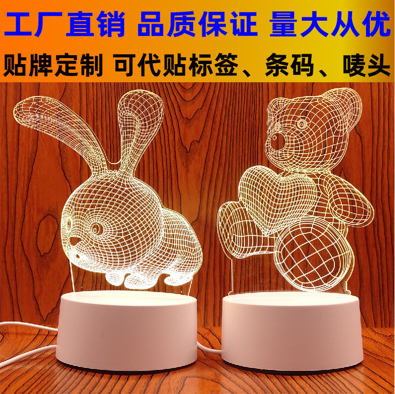 USB Three-Color Night Light, Table Lamp, Ambient Light, Rechargeable Led Lamp, Handwriting Circular Board, Dimmable and Luminous