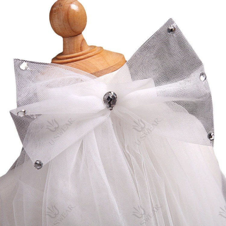 Детская фата для невесты, handmade бантик, белый/независимый слонов, 50 или 70 см