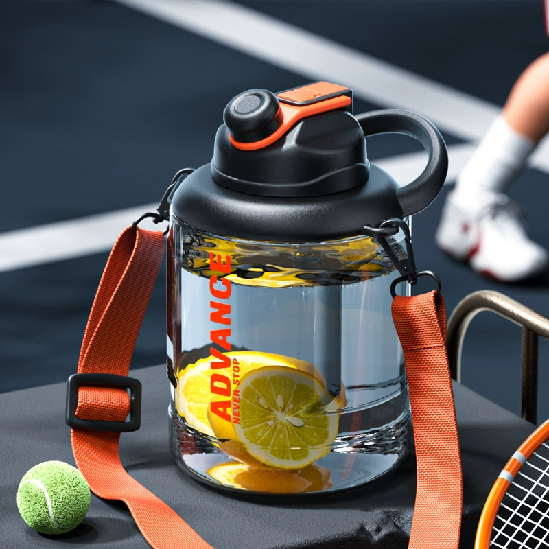 Capacious sports teapot for gym, space tea cup