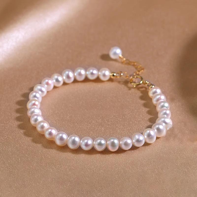 Red Riding Book with Natural Freshwater Pearl Bracelet Women's Hangable Fortune Pendant 14K Bag Gold Gift Fairy Style