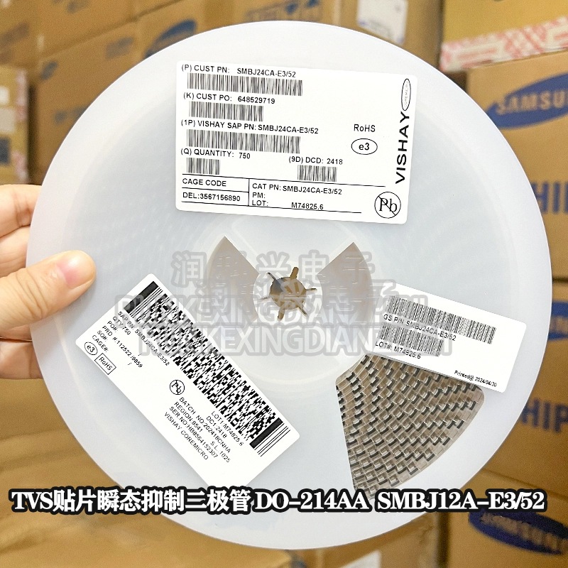SMBJ12CA-E3/52 TVS瞬态抑制二极管 DO-214AA SMBJ12A 单向/双向