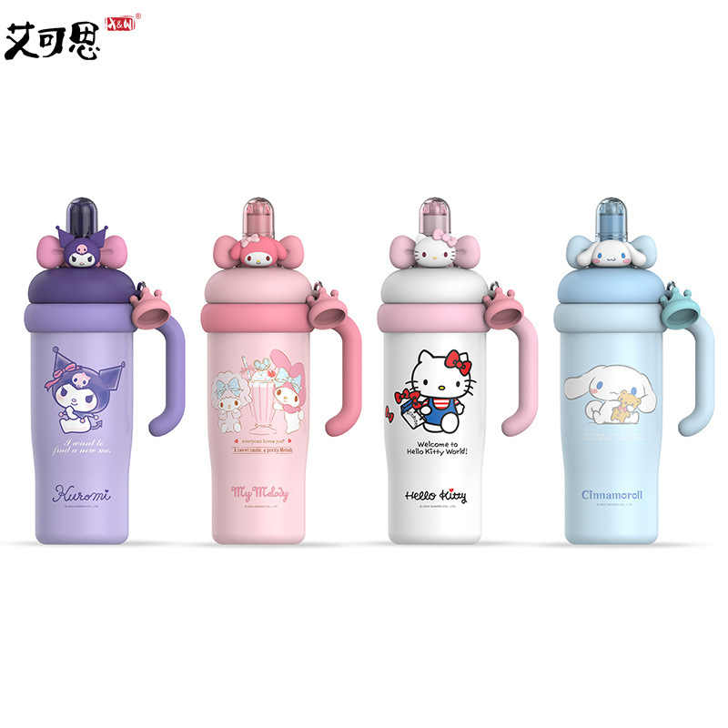 Hellokitty冰霸保温杯大容量女生可爱三丽鸥办公室双饮吸管水杯子|undefined