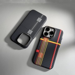 アップル16コースのケブラー炭素繊維肌感マグネット携帯ケースiPhone15超薄型保護カバー14
