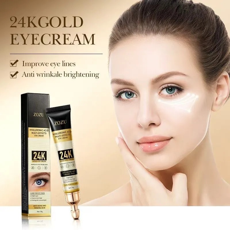 Full English 24K Gold Eye Cream Zozu Hyaluronic Acid Moisturizing Eye Cream Cross-Border Foreign Trade Wholesale