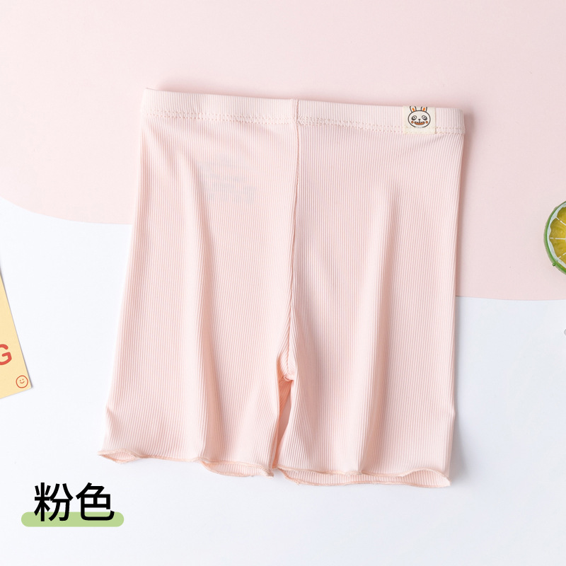 Pantalones de seguridad para niñas verano A hielo delgado transpirable y cómodas pantalones interiores para niñas anti-luz pantalones de ángulo plano