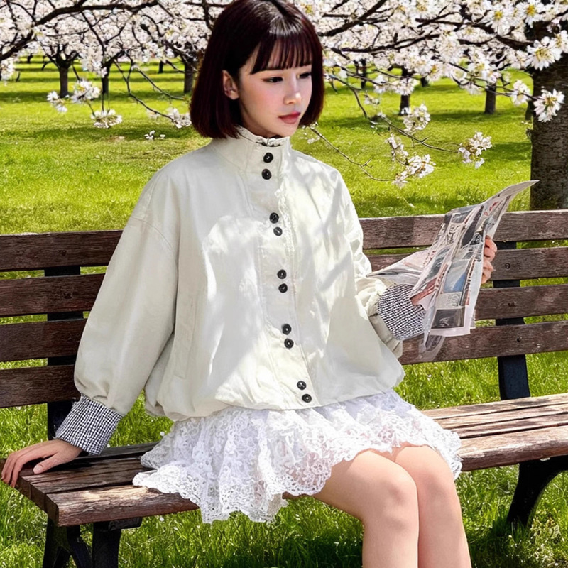 风衣短外套女2025秋季新款今年流行短款花苞型好看的休闲韩系气质|undefined