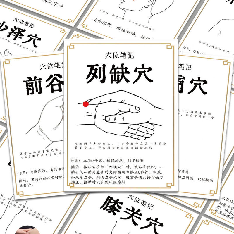120 Acupoint Health Conditioning Chinese Medicine Stickers Human Body Knowledge Massage Learning Creative Stickers Diy Desktop Waterproof