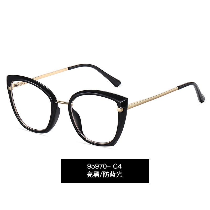 95970 marco de gafas de comercio exterior de las mujeres de moda europea y americana marco grande gafas lisas TR90 trabajo elástico marco de color de la pierna gafas de luz azul