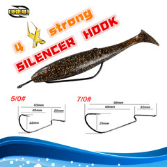 クランクフック TPR ソフトベイト強化ブラッドスロットフック zZman SILENCER 海釣りテキサスフィッシングロングハンドルクランクフック