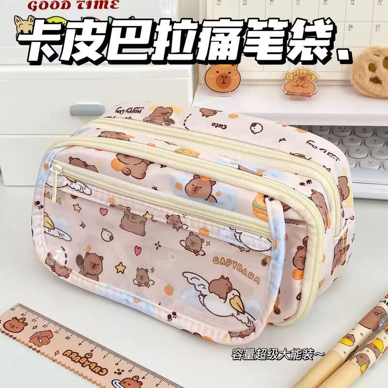 可爱蜡笔小新印花多层印花痛包笔袋学生大容量多功能文具袋铅笔袋|undefined