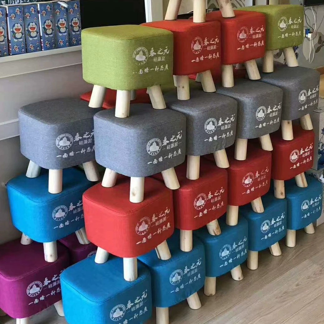 Бытовой маленький табурет, табурет для пеленания обуви, маленький квадратный табурет из цельного дерева, подарочный табурет, маленький деревянный табурет, маленький круглый табурет, четырехногий маленький табурет, маленькая скамейка