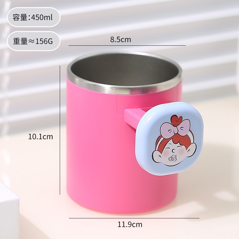 家庭用かわいいカップルステンレス鋼マウスウォッシュカップ漫画歯ブラシカップ学生寮卸売歯ブラシ歯カップ洗浄カップ|undefined