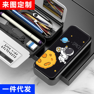 Astronaut primary and secondary school students multi-function calculator with mirror stationery box factory spot straight hair pen bag net red