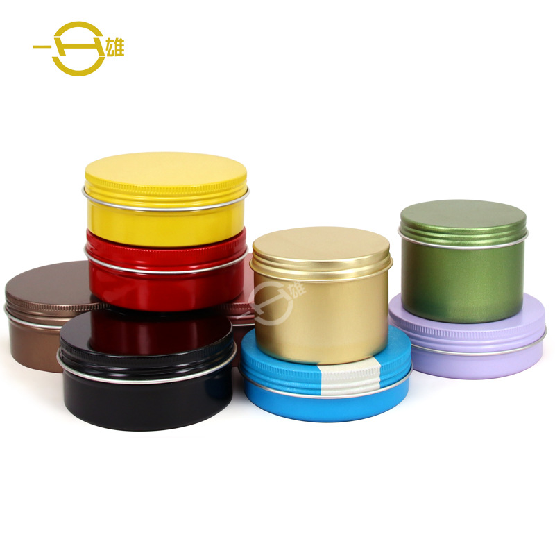 工厂直销圆形螺纹茶叶铝罐车蜡发泥铝盒膏体盒铝盒食品级金属包装