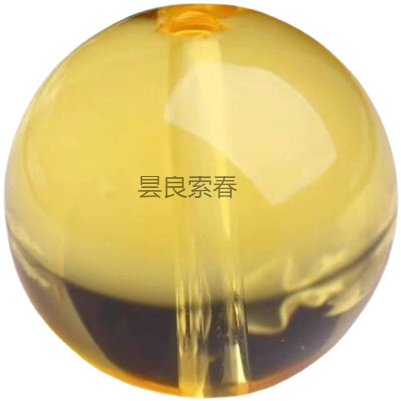 7A收藏级天然黄水晶散珠珠子巴西全净体单珠单颗手串配珠串珠隔珠|undefined
