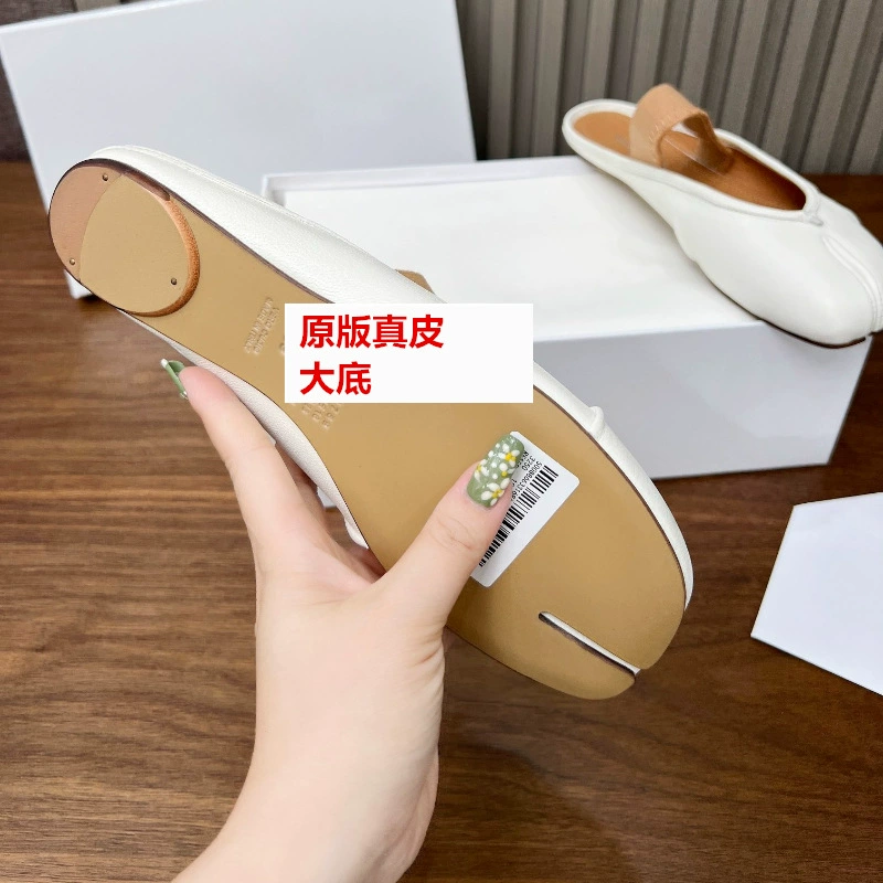 Туфли женские на таби Guangzhou высокой версии, частичная носка MM6, плоская подошва, без передней части, открытые сандалии, натуральная кожа Majila