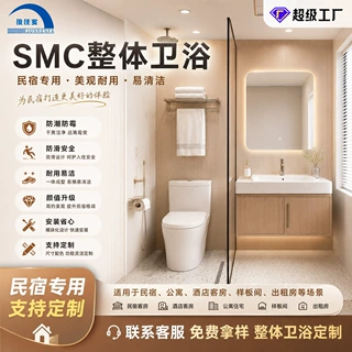 SMC整体卫浴一体式卫生间酒店翻新淋浴房防滑抑菌干湿分离全套