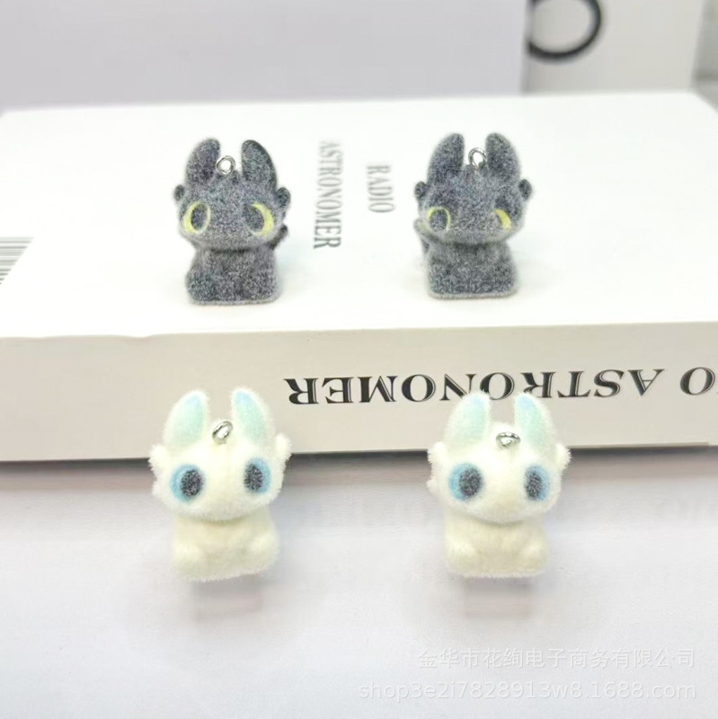 新款植绒无牙仔挂件 diy手工制作钥匙扣包包饰品材料树脂挂件吊饰|undefined