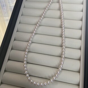 5-6MM Zhuji Pearl Necklace Freshwater Pearl Polar Aurora White Bright 18K Gold Necklace Clavicle Chain