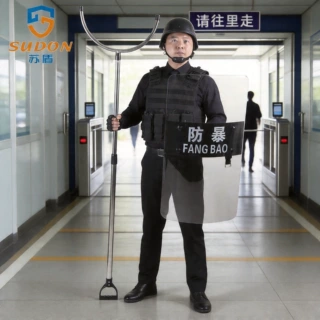定制防爆钢叉脚叉腰叉颈叉保安防护叉不锈钢伸缩抓捕网兜安保器材