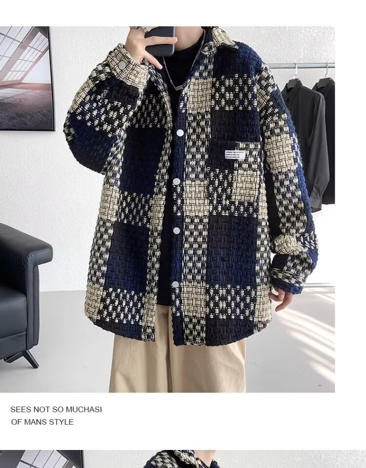 Winter Jacket For Men Thickened Wool Blend Trendy Street Style_voghion.com