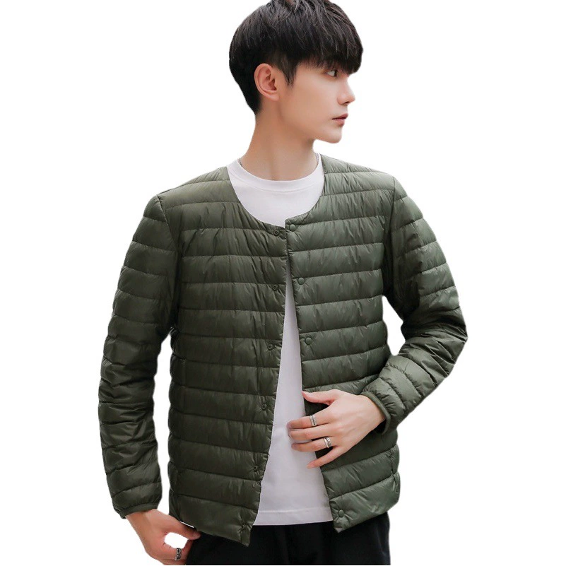 Легкий пуховик без воротника Mao Yan для мужчин, новая зимняя модель, тонкий V-образный вырез, простой и теплый внутренний слой.