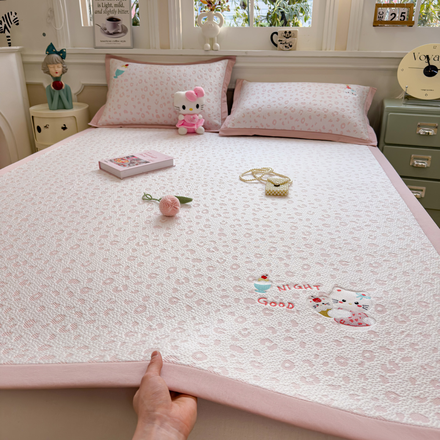 Madre y bebé nuevo frío verano frijoles helados alfombra fría se puede lavar con máquina aire acondicionado alfombra suave dormitorio alfombra fría para una persona doble