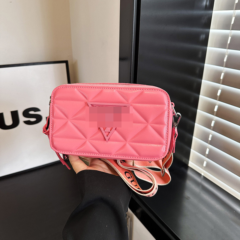 Bolso bandolera transfronterizo tendencia de moda femenina bolso de cámara de todo fósforo sentido de alta gama casual correa de hombro con bordado de rombo pequeño bolso cuadrado