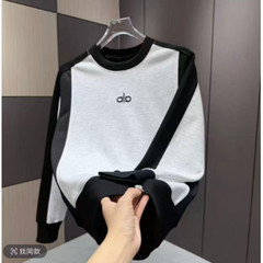 男士春秋季圆领卫衣打底上衣时尚拼接撞色长袖T恤曼巴棉情侣卫衣