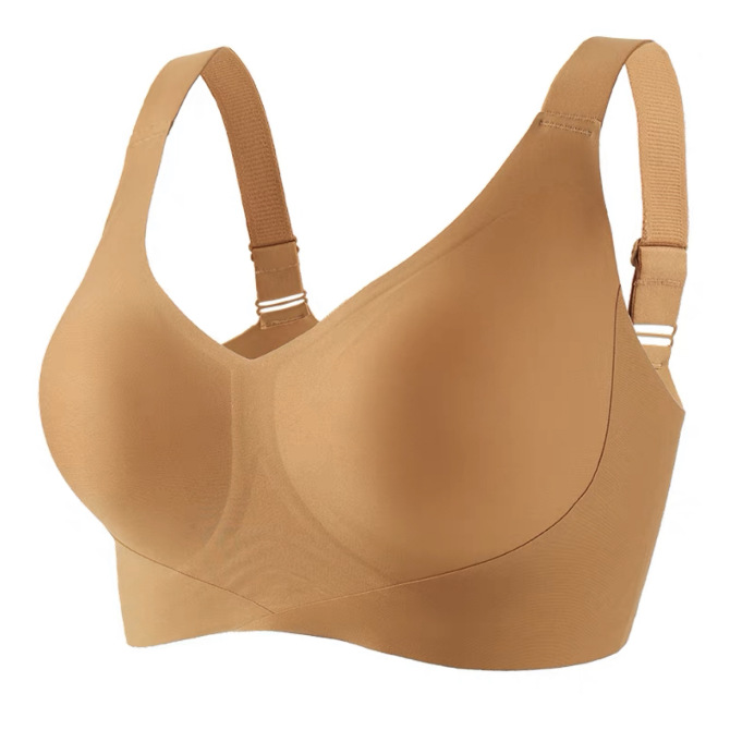 Doble soporte suave de elevación más tamaño ropa interior sin costuras sujetador inalámbrico push up anti-flacidez soporte superior Sujetador de copa fija