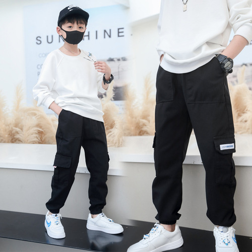 Boys overalls cotton children's trousers new medium and large children's clothing spring and autumn trousers little boy's leggings trousers