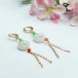 Xinyu natural Burmese A goods jadeite safety earrings earrings earrings ear clips ear hooks factory wholesale FC3040103