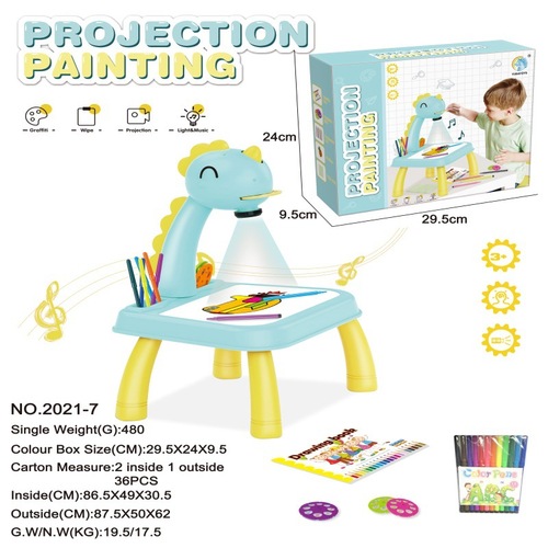 Cross-border intelligent projection painting toy writing board children's multi-functional writing board luminous children's projection drawing board