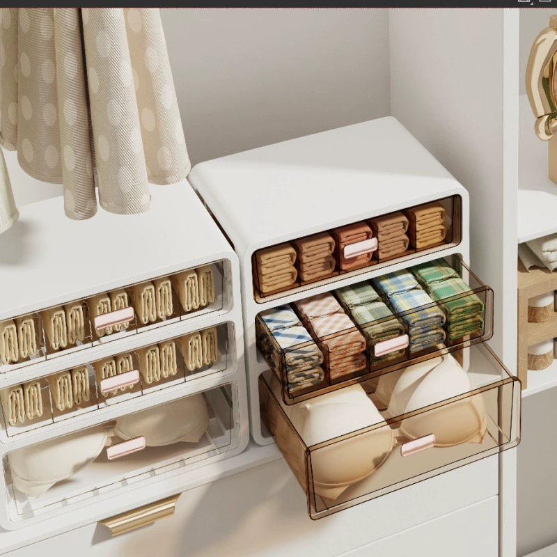 Коробка для хранения нижнего белья в стиле drawers - отделения для носков нижнего белья и секции раздельные клетчатые слои гардероба для организации общежития и комнаты