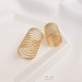 保色14K包金批花铜线戒指圈diy配件弹簧形指环手工绕线主线圈材料