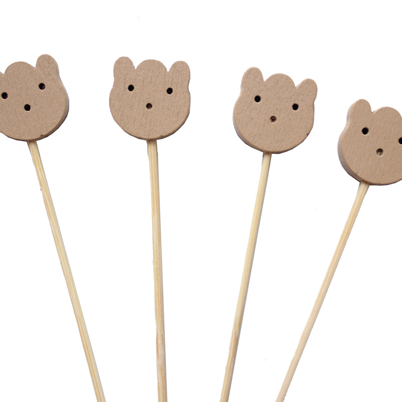 Cabeza de panda de troncos 100 piezas/paquete de palillos de frutas desechables tenedor de frutas sándwich con palillos de frutas artísticos Amazon