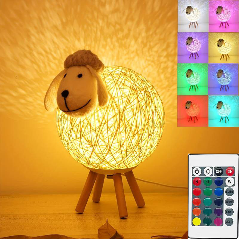 Cute Lamb Table Lamp Bedside Table Lamp Bedroom Nordic Style Cartoon Instagram Girls Warm Romantic Lamb Children's Room Cute Lamb Table Lamp Bedside Table Lamp Bedroom Nordic Style Cartoon Instagram Girls Warm Romantic Lamb Children's Room