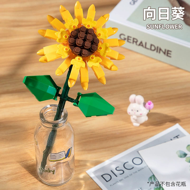 Constructor, minifigure for mother's day, toy, internet celebrity, flowered, Birthday gift, handmade