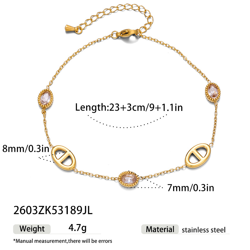Tina acero inoxidable francés chapado en oro de 18 quilates tobillas de oro geométrico incrustadas conchas blancas lujosas estilo de moda accesorios de playa image 10