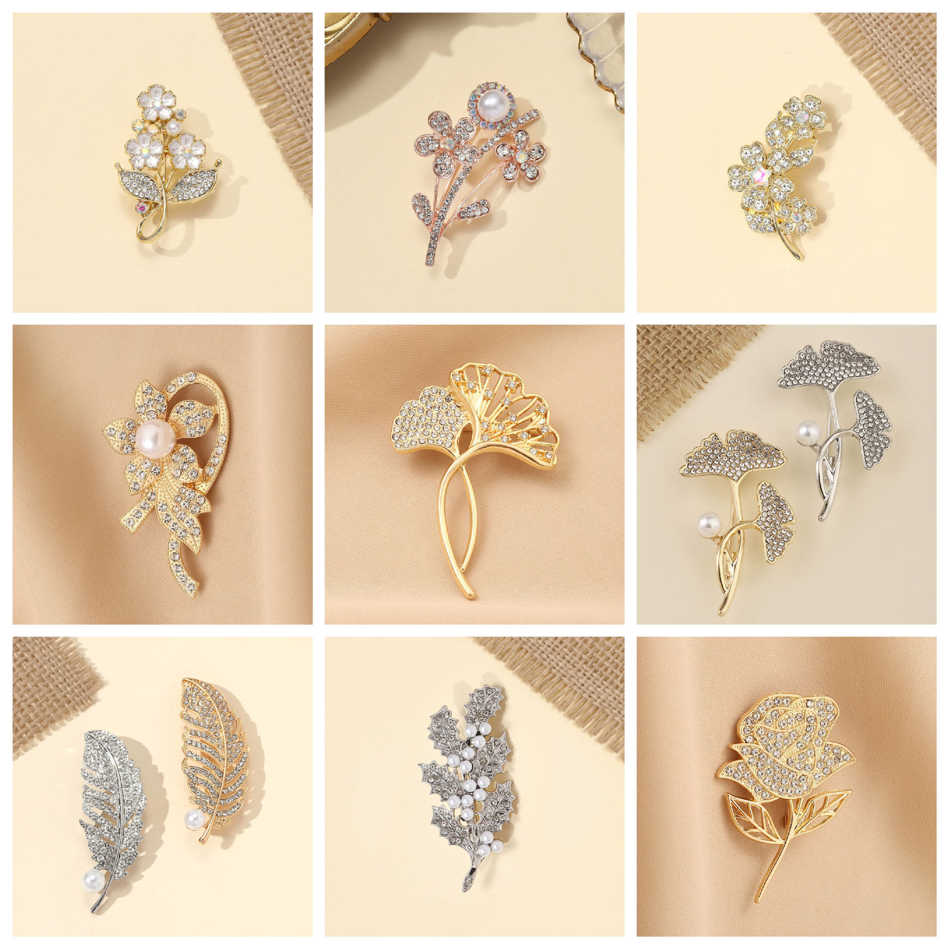 Flower Collection Brooch, High-End Women's Luxury Elegant Design, Niche Flash Diamond Brooch, Exquisite Suit Corsage Accessories