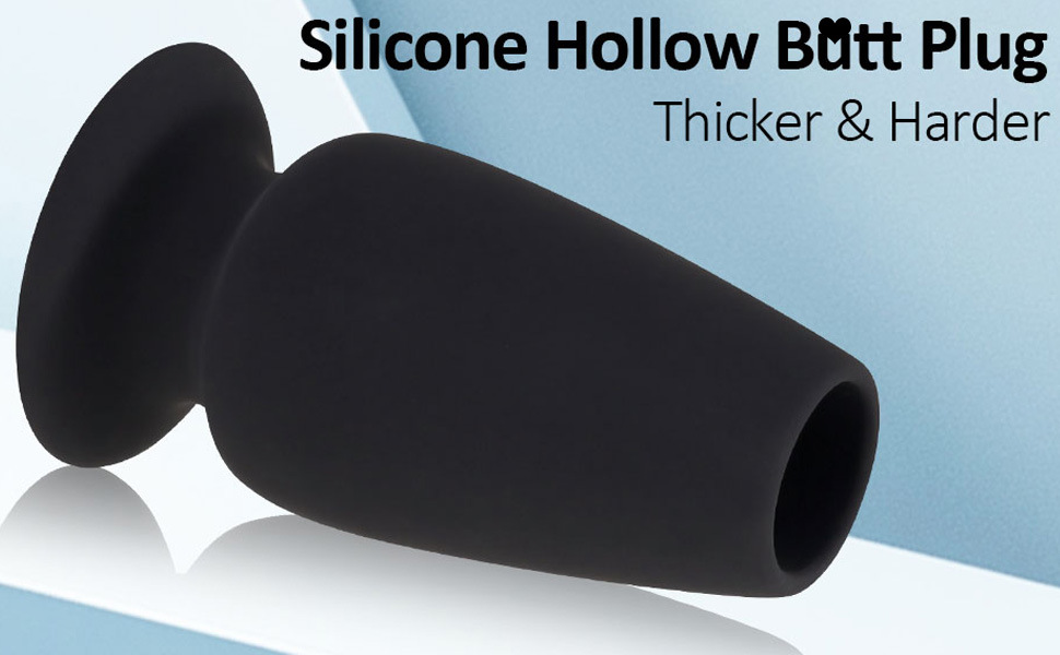 Hollow Anal Plug, Small Silicone Training Plug, Black — detail image 1