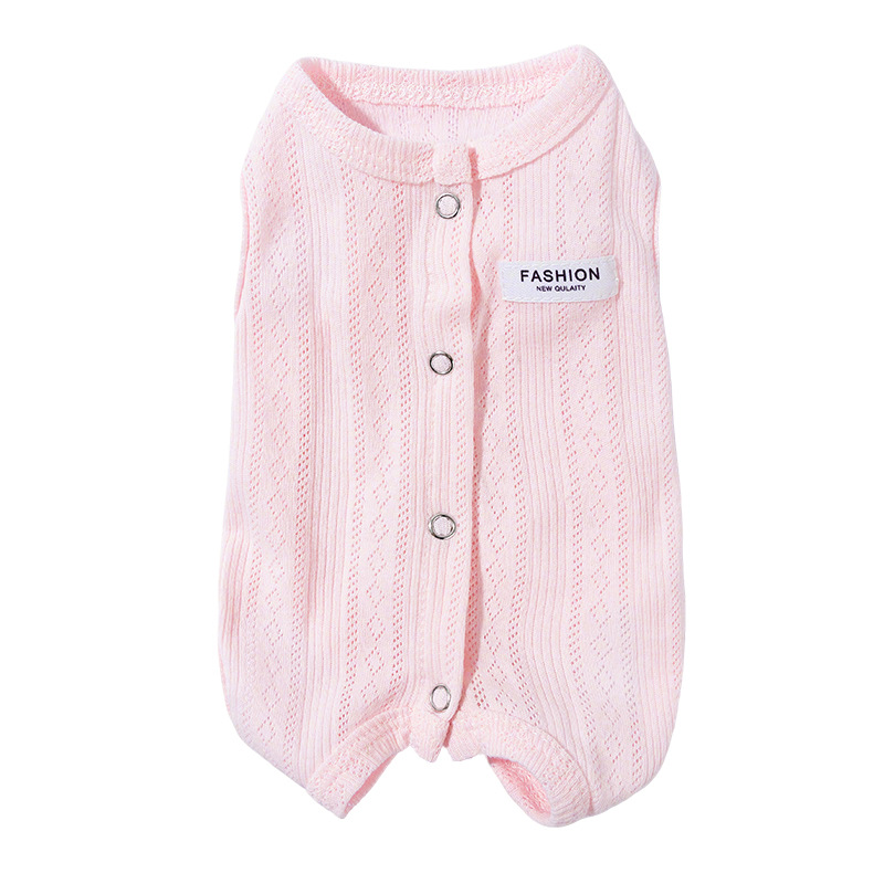 Perros de primavera y verano, perros pequeños y medianos, bolsos de tela de moda simples, panza, gatos, ropa de aire acondicionado de cuatro patas, ropa para mascotas