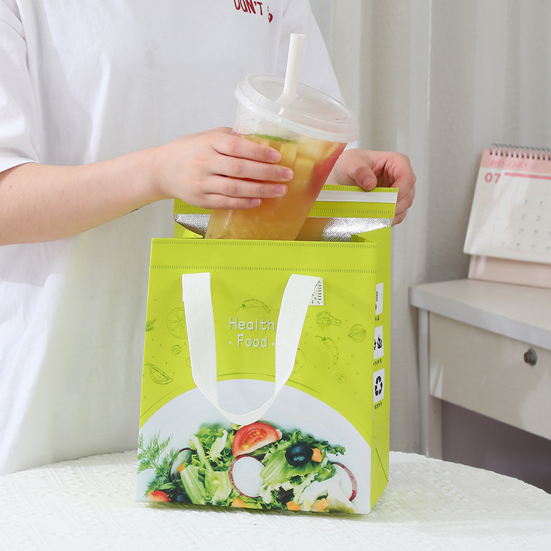 铝箔保温手提袋外卖袋无纺布礼品袋海鲜烧烤包餐饮包装袋跨境热销