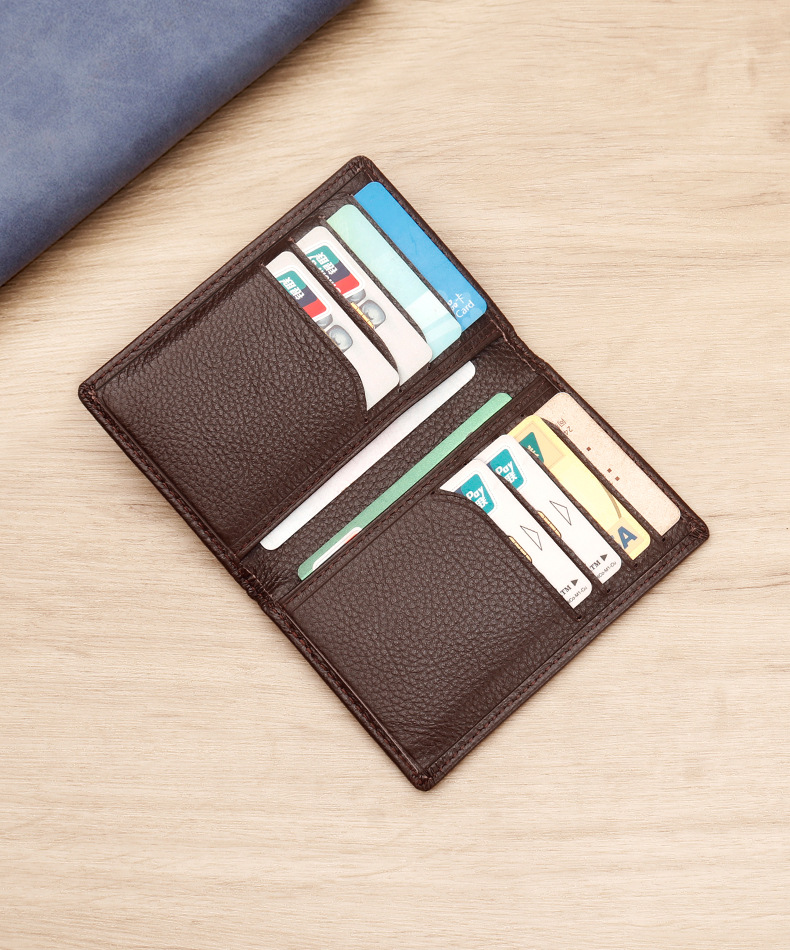 Leather Cowhide Card Holder for Men Women Urban Minimalist Stylish Black Brown