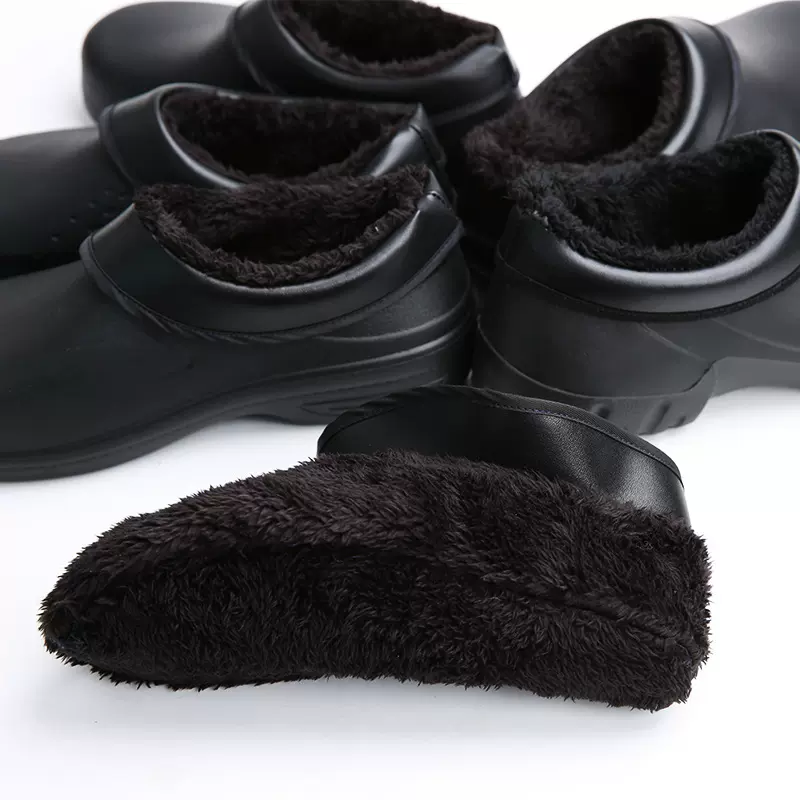 铂来西雅厨师鞋棉套加绒内里黑色超纤鞋套活动可拆洗多款共用双码