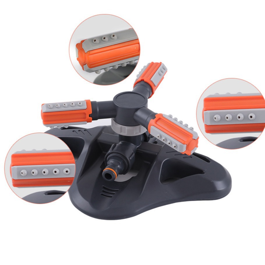 Rociador de jardín multifuncional SNJUE rociador de tres horquillas rociador giratorio automático de 360 grados multidireccional image 5