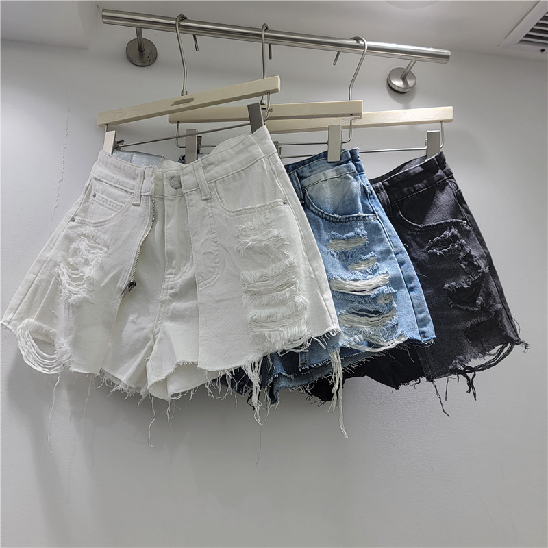 Shorts de Mezclilla con Rotos y Bordes Deshilachados para Verano